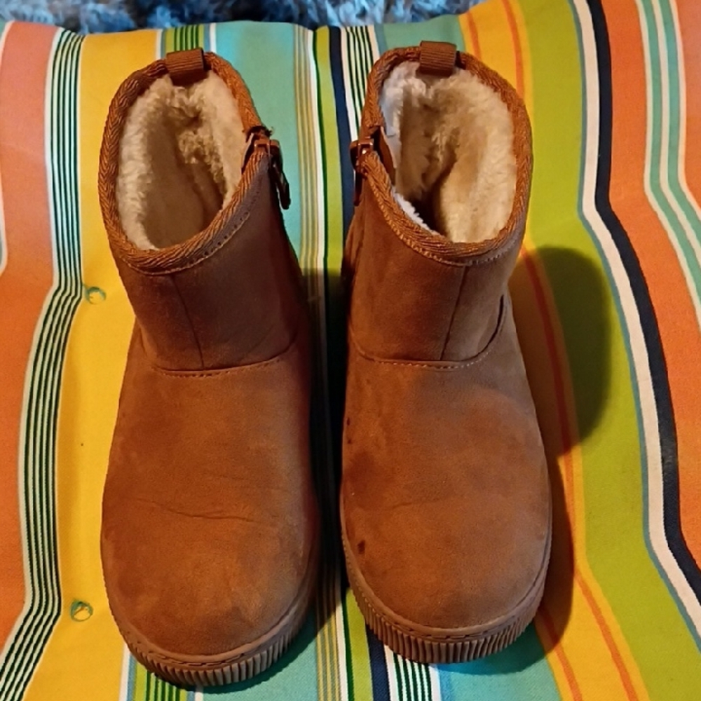 Kids Cat & Jack Brown Faux Fur Lined Ankle Boots